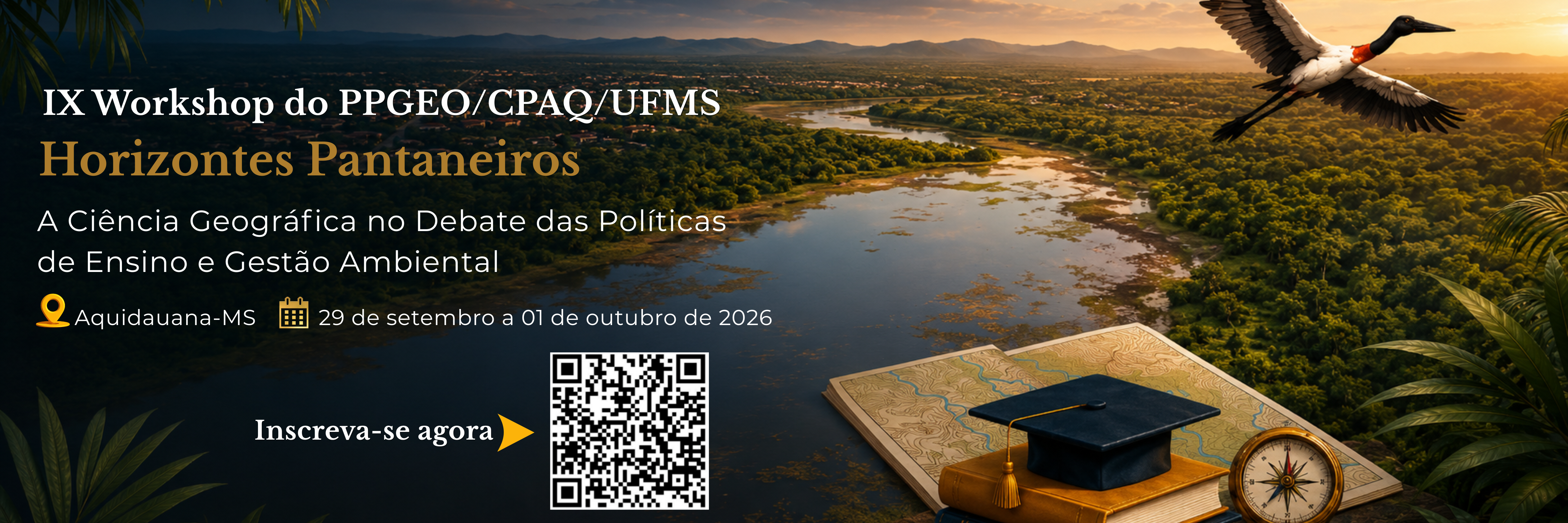 Imagem com informações sobre o workshop e o QRcode da inscrição.